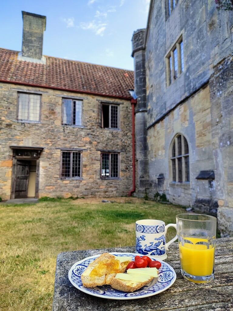 Last breakfast outside at Woodspring Priory  by boxplayer
