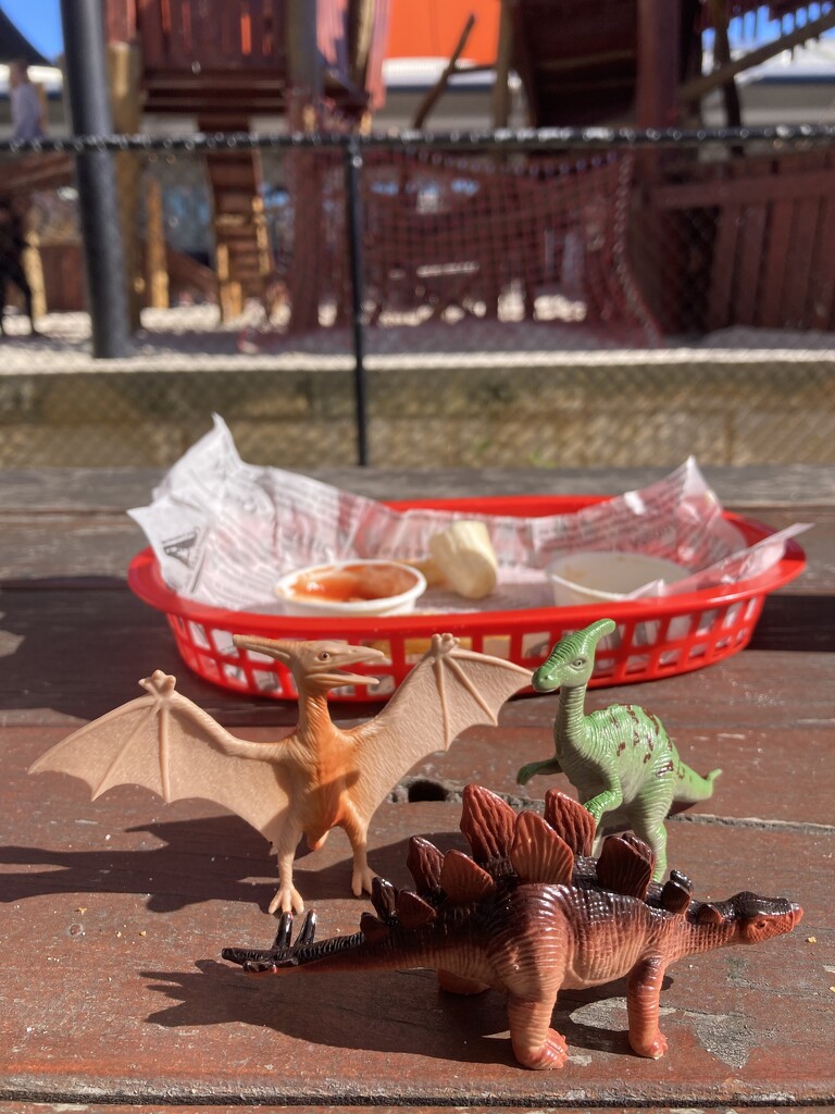 Dinosaurs, Chips, Playground by narayani