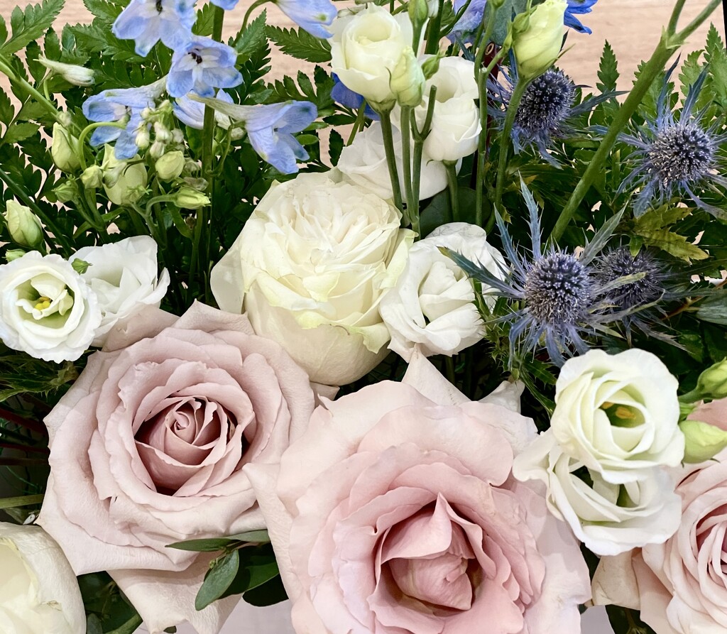 Fragrant Wedding Basket of Flowers by eahopp