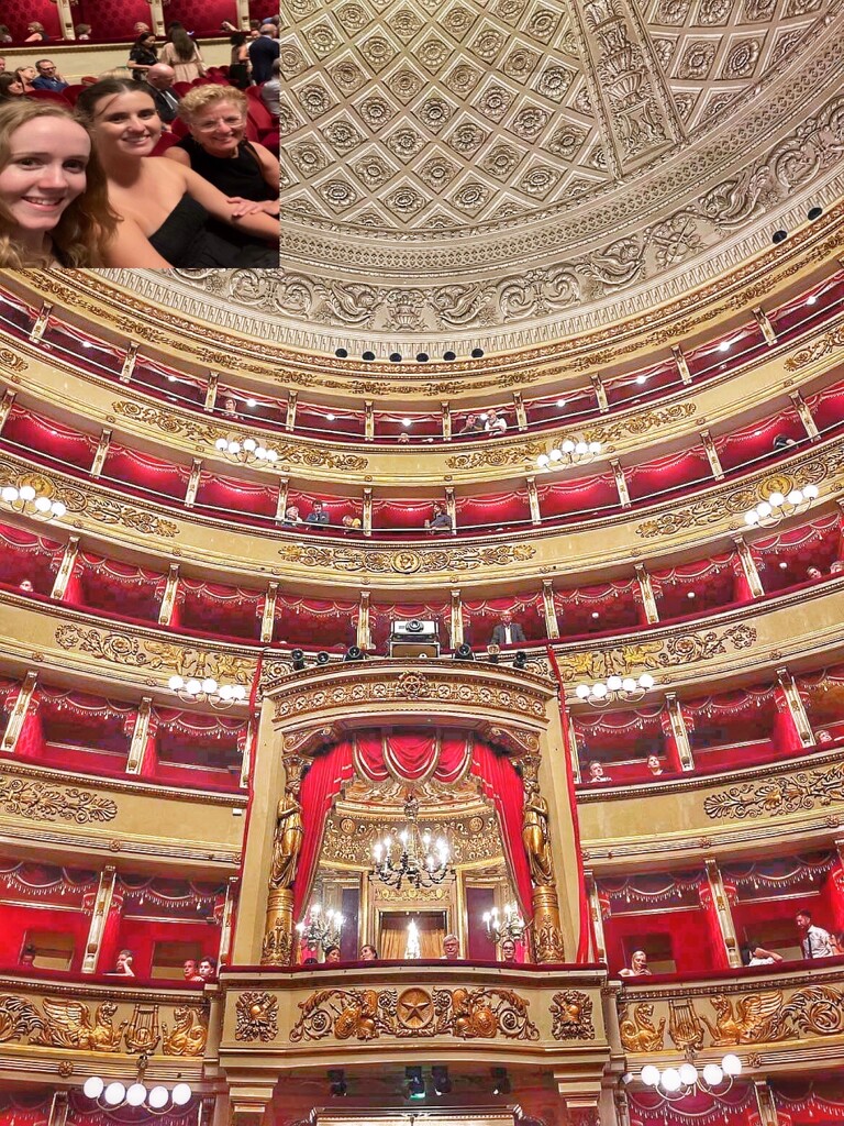 In the meantime, Izzy, Genevieve (my daughter) and Lynne get ready for the opera Macbeth at La Scala, Milan.  by johnfalconer