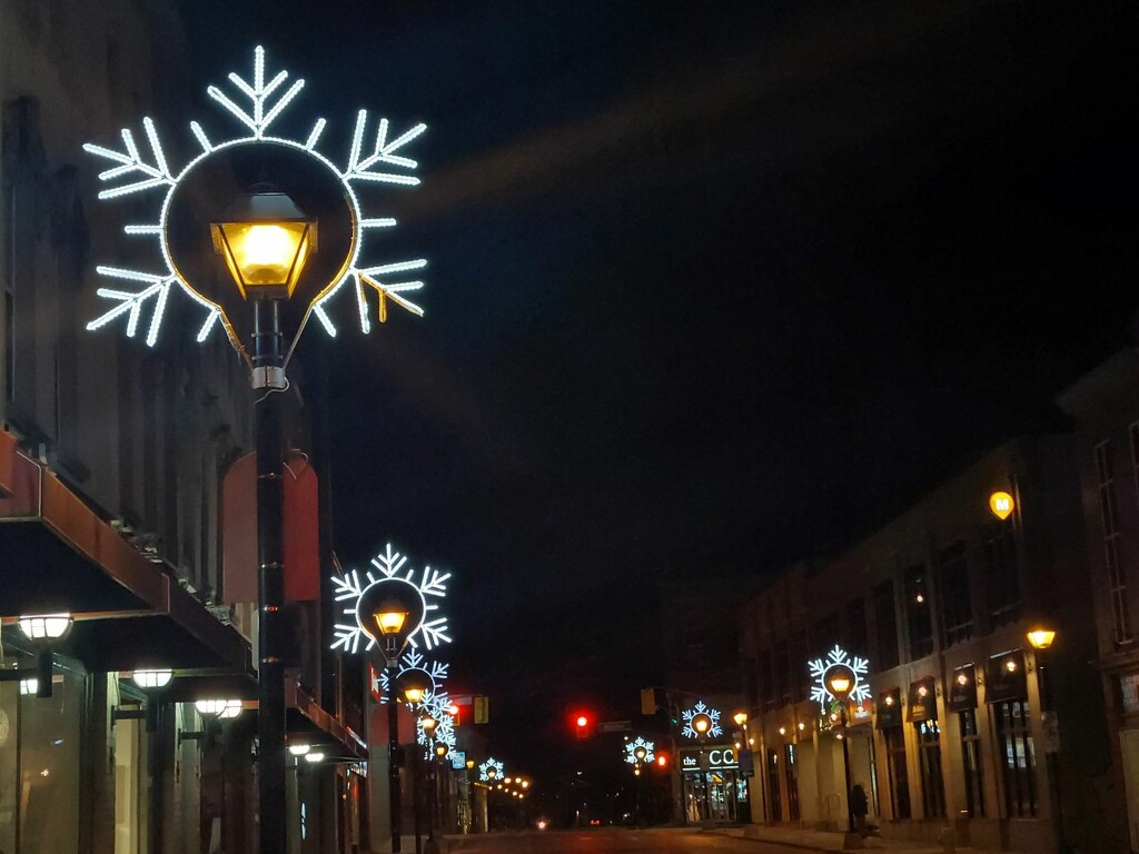 Snowflake Lights in Downtown Galt by princessicajessica