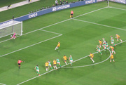 21st Jul 2023 - The Australian winning goal (a penalty) as the ball slips past the goalie. Australia v Ireland. FIFA Women’s World Cup  