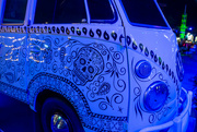 22nd Jul 2023 - Custom paint on VW bus captured at night