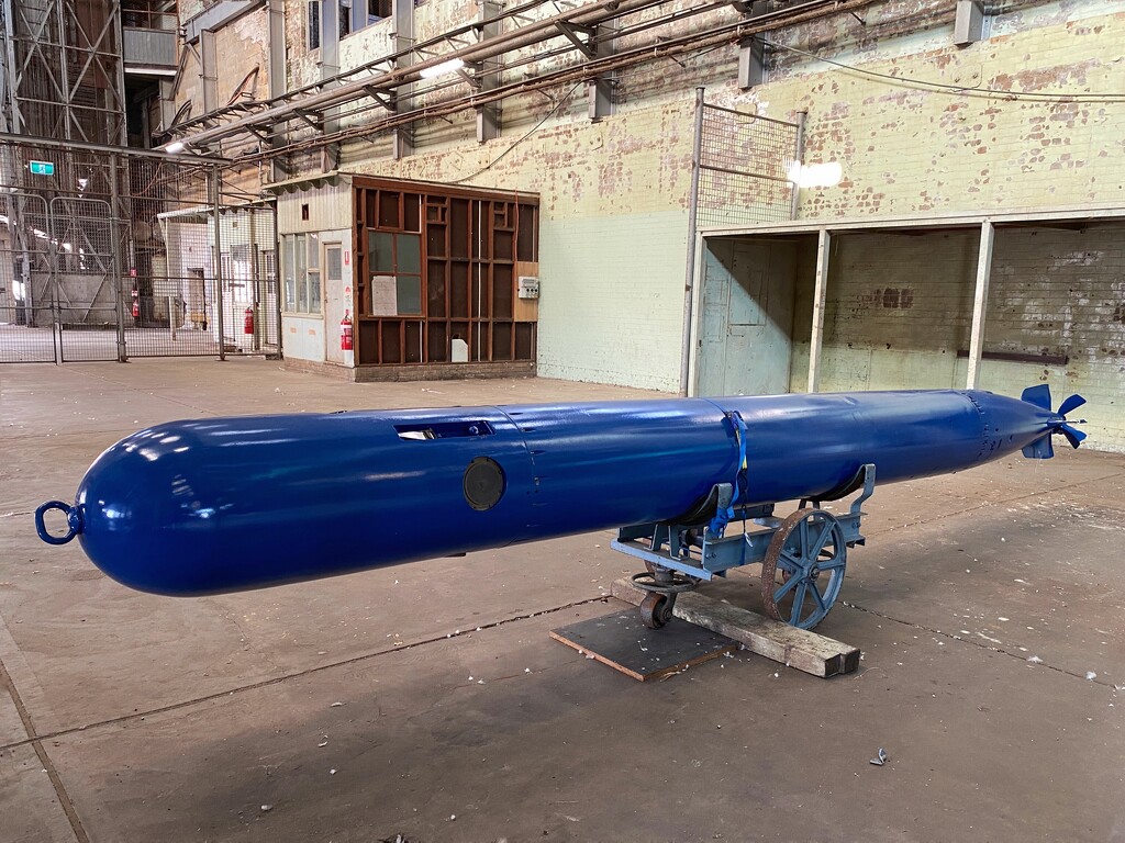 Torpedo (disarmed I think) at Cockatoo Island workshops by johnfalconer