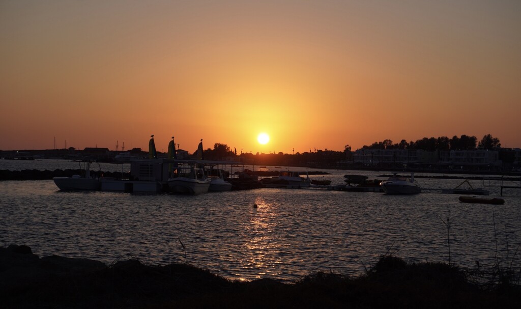 Pafos harbour sunset  by beverley365