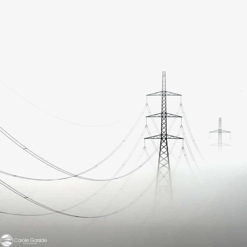 Pylons in the mist by yorkshirekiwi