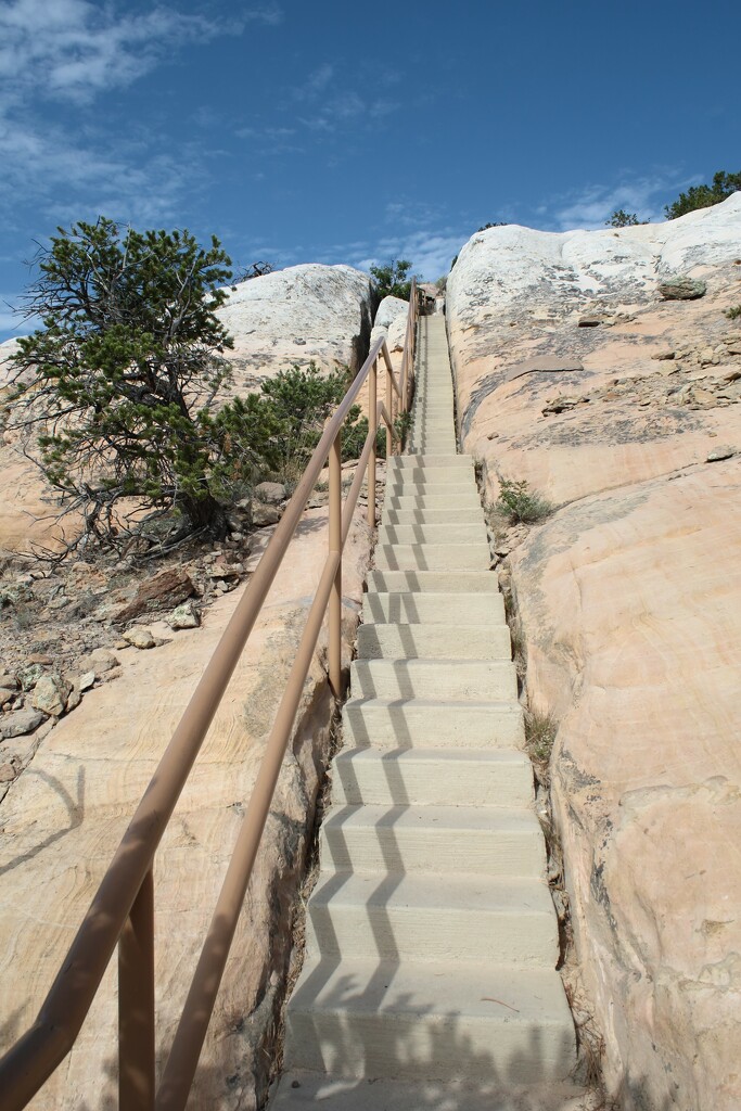 The stairs to Atsinna Pueblo by blueberry1222