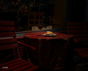 15th Aug 2023 - Nighttime Bistro Table with wine glass