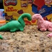 Play-Doh dinosaurs in love by scoobylou