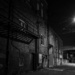 Nighttime image of a back alley by theredcamera