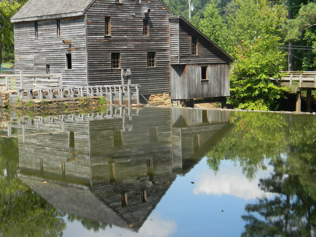 Yates Mill with Reflection by sfeldphotos