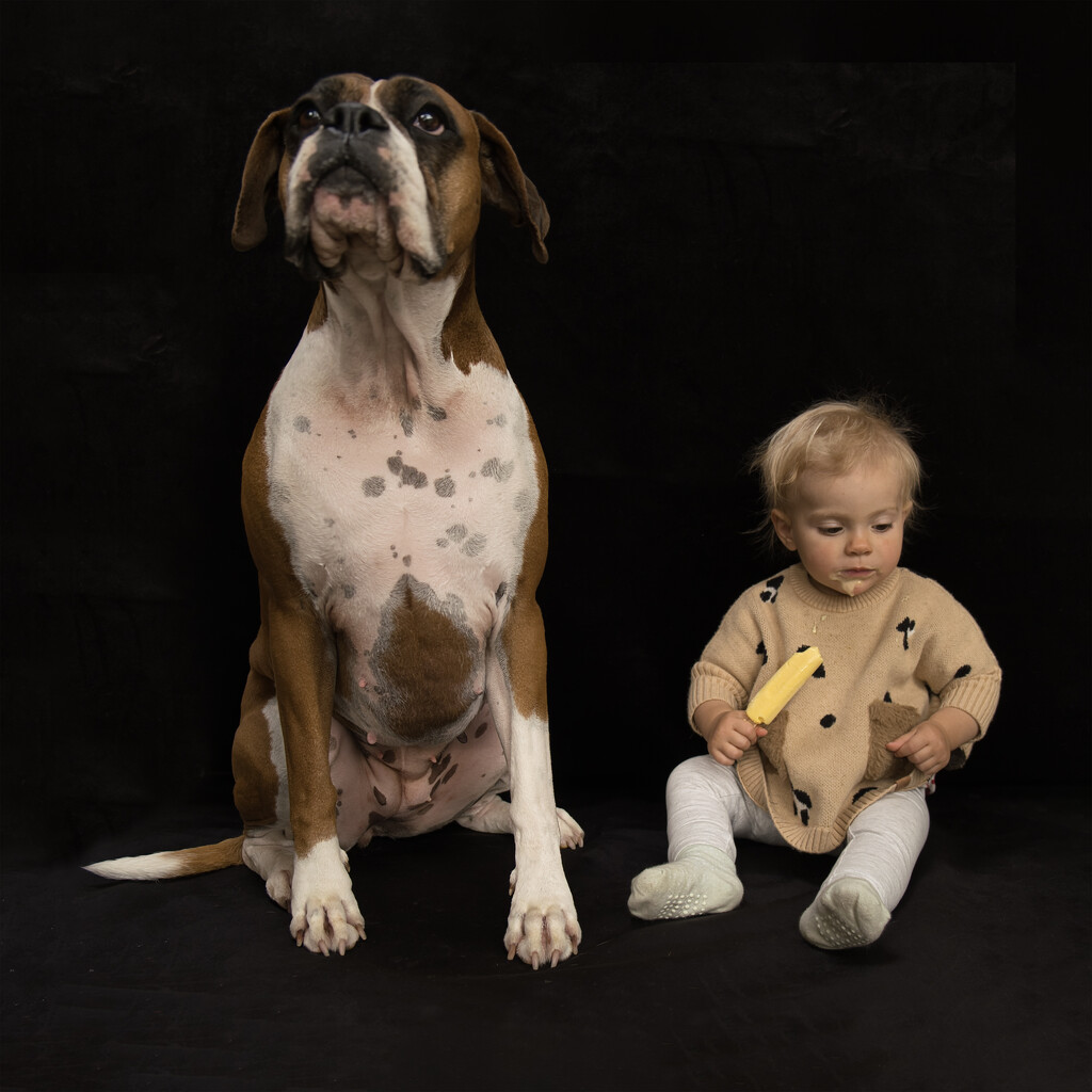 Indie and her dog Mahi by dkbarnett