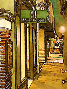 1st Sep 2023 - Watercolor photo, King Street at night, Charleston, SC