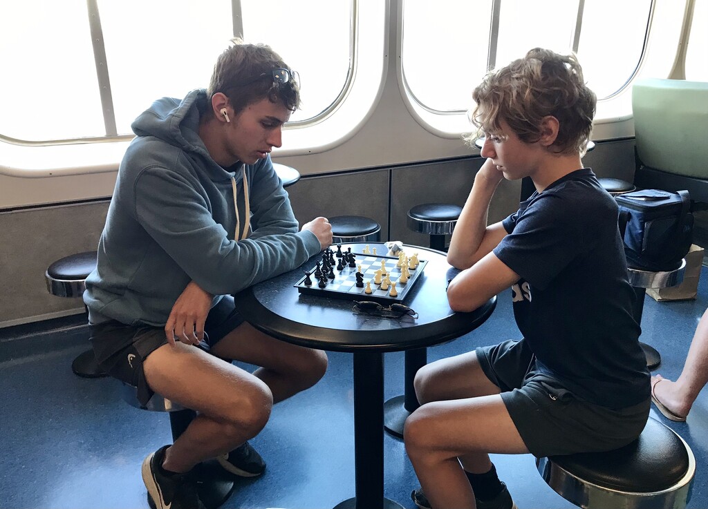 Chess on the ferry by kiwichick