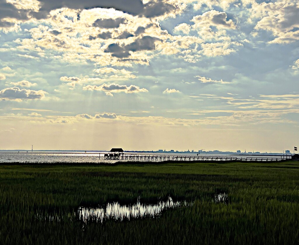 Late afternoon marsh and Harbor scene, Mt. Pleasant, SC by congaree