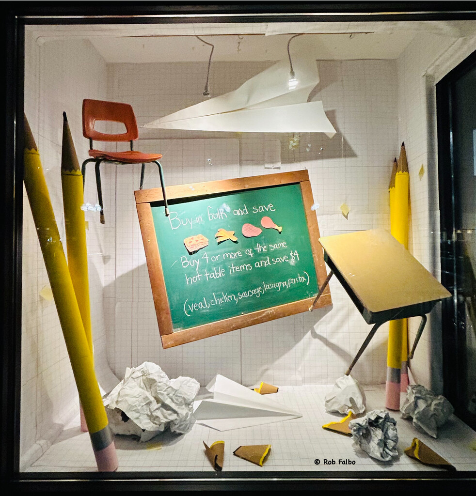 “Back to school” storefront by robfalbo