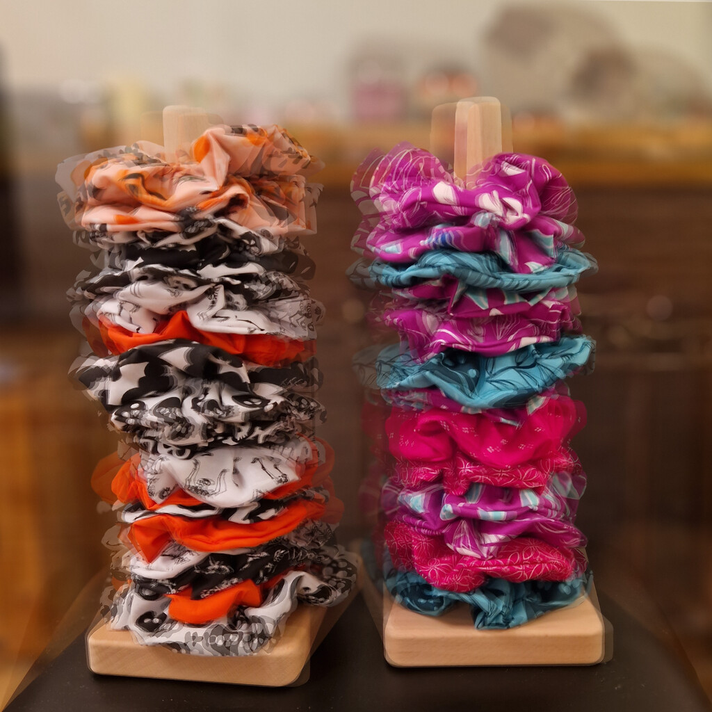 Displaying scrunchies ready for the craft fayre by andyharrisonphotos