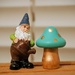 Tiny Garden Gnome and Mushroom  by princessicajessica