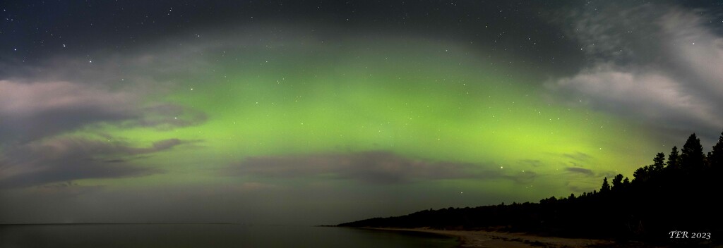 Northern Lights Over Beaver Island by taffy