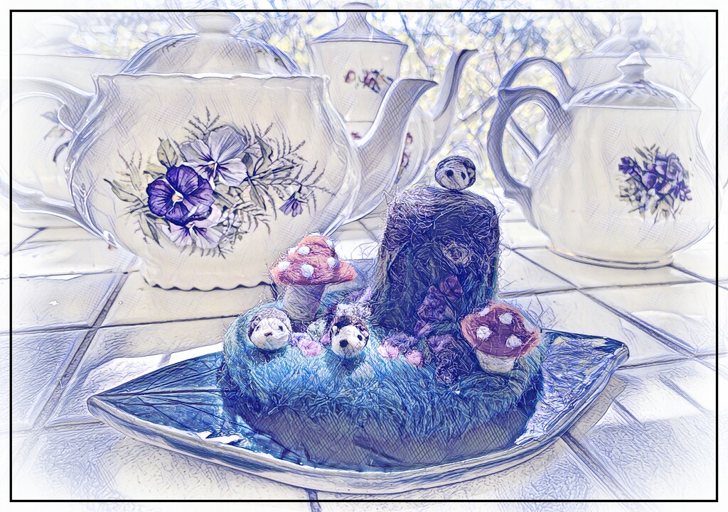Krista Mae's Hedgehogs and Teapots by olivetreeann