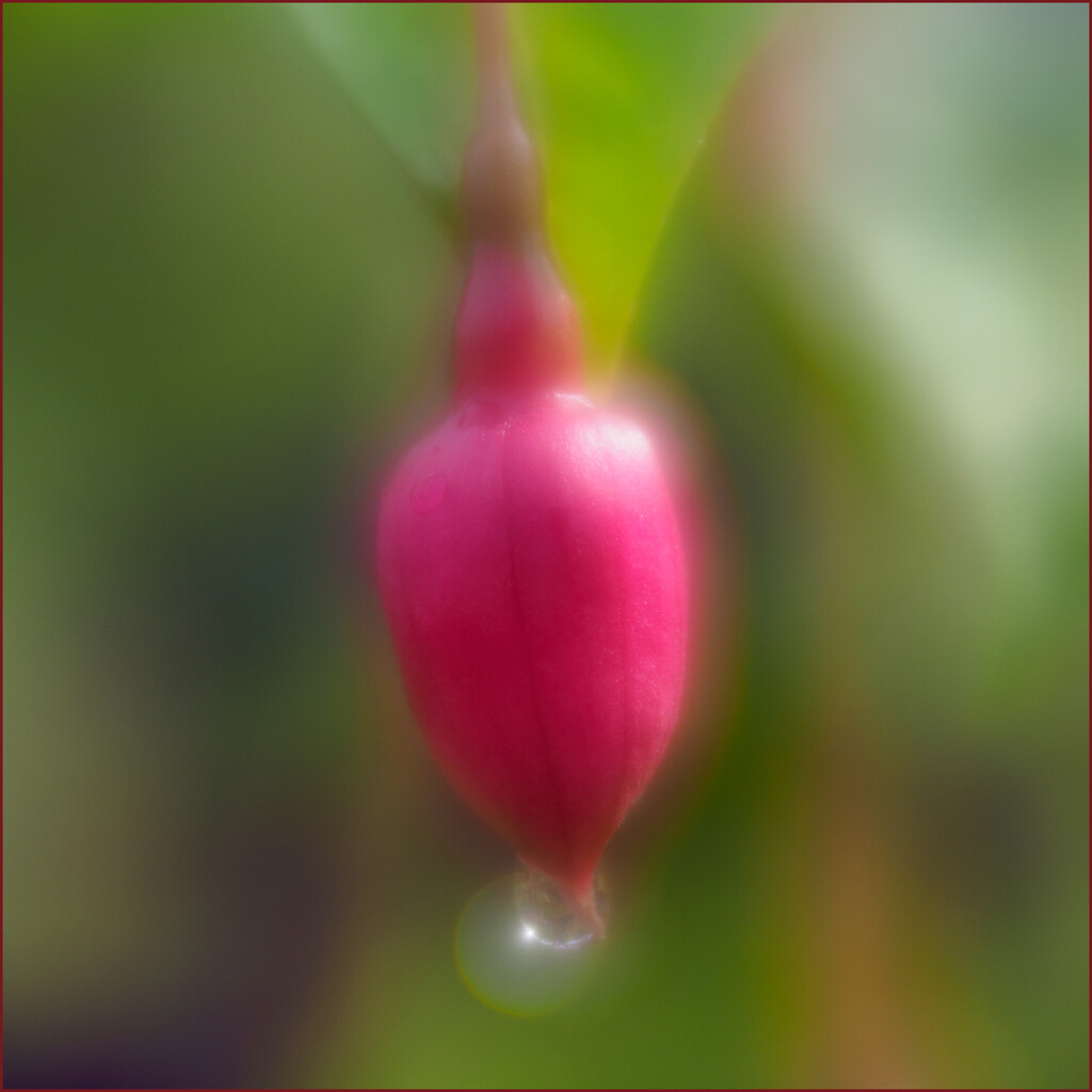 26 - Fuschia Bud with Water Droplet by marshwader