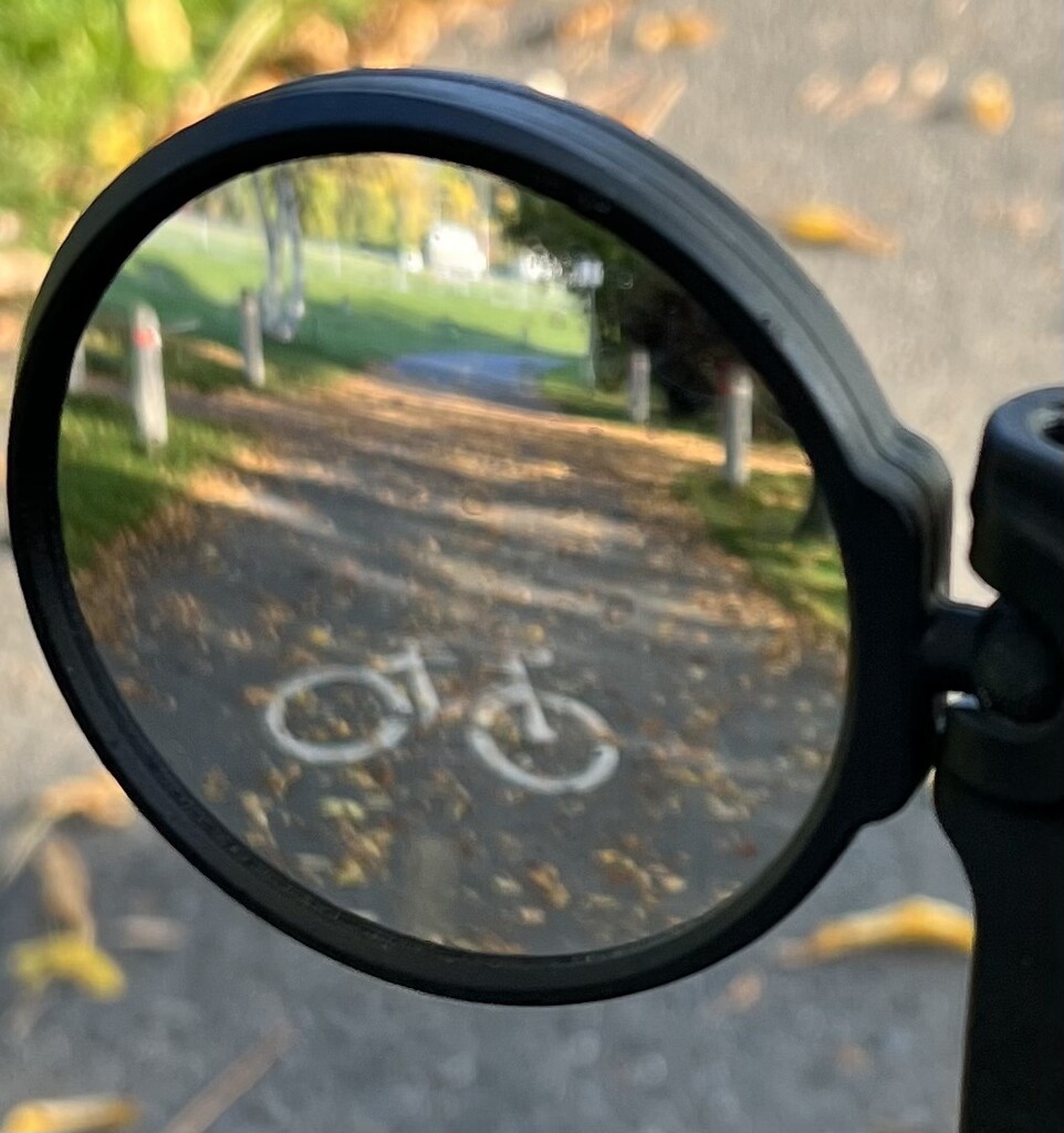 A view from my bike mirror  by radiogirl