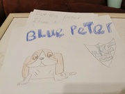 29th Sep 2023 - Blue Peter's badge and dog. 