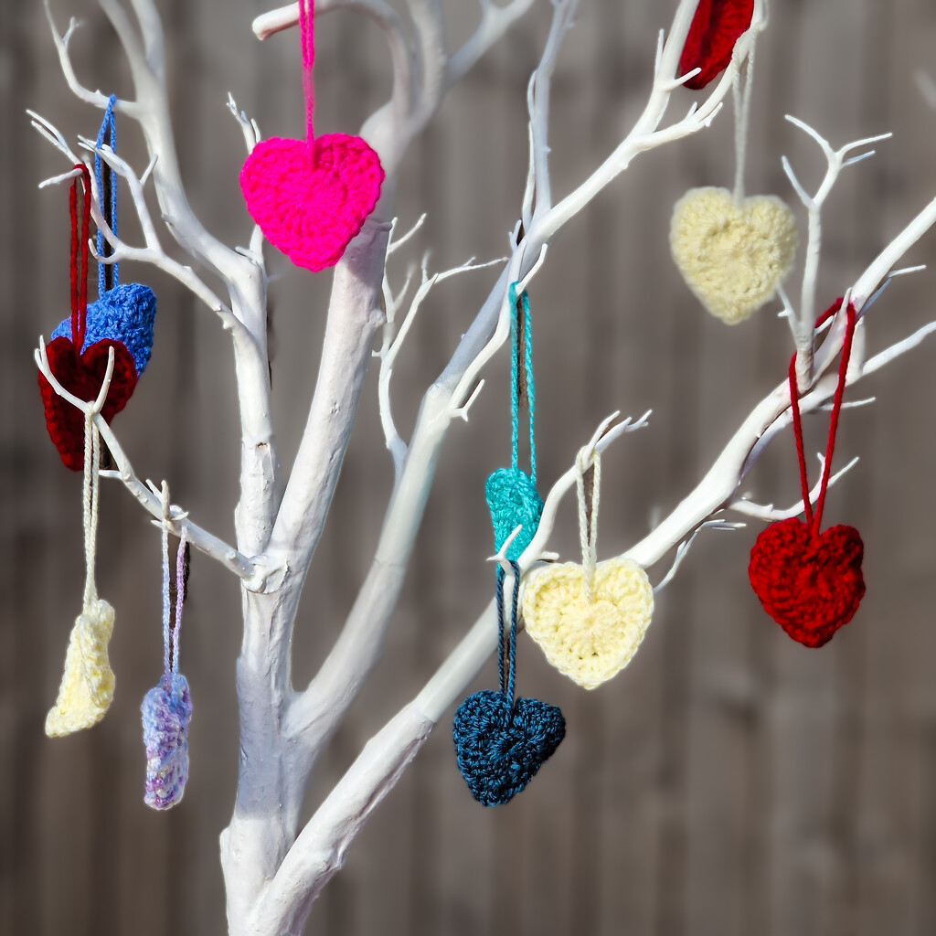 Crocheted love heart tree by andyharrisonphotos