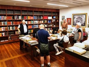 10th Oct 2023 - A veteran explains the workings of the library in the basement of the ANZAC War Memorial, Sydney. 