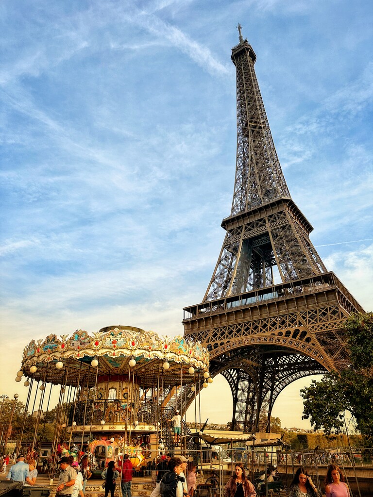 Eiffel Tower and carousel by pusspup