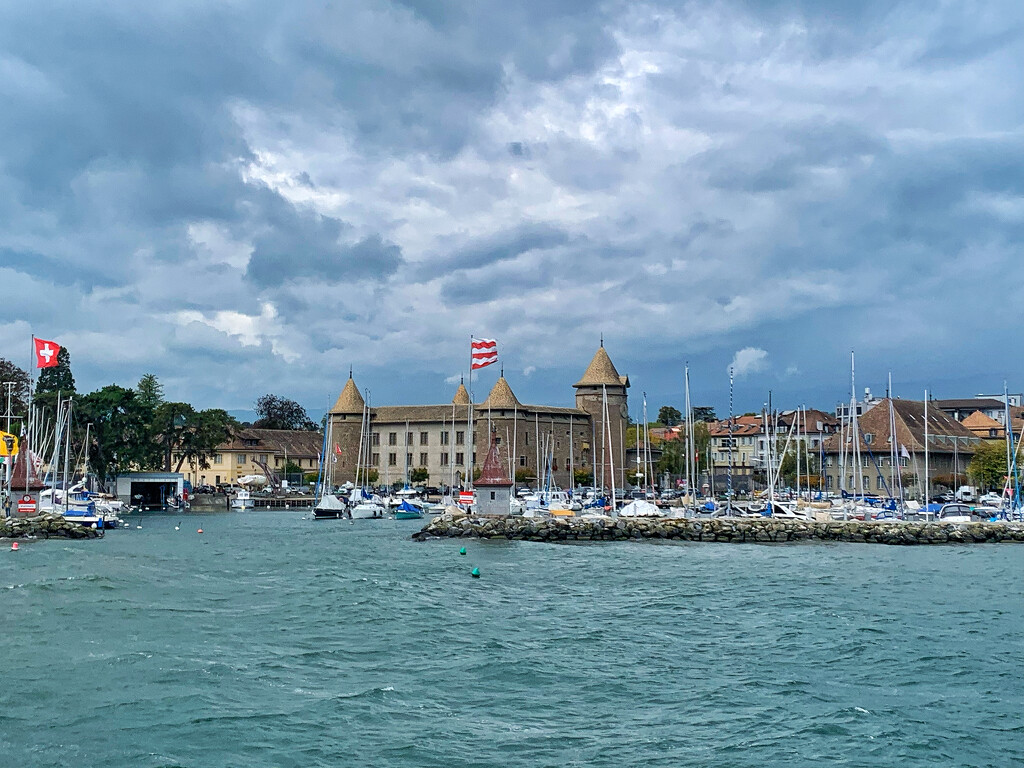 Morges castle from the lake.  by cocobella
