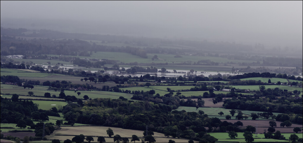 River Severn flood from the hills by sjoyce