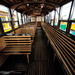 Old trams were characterized by wooden seats by kork