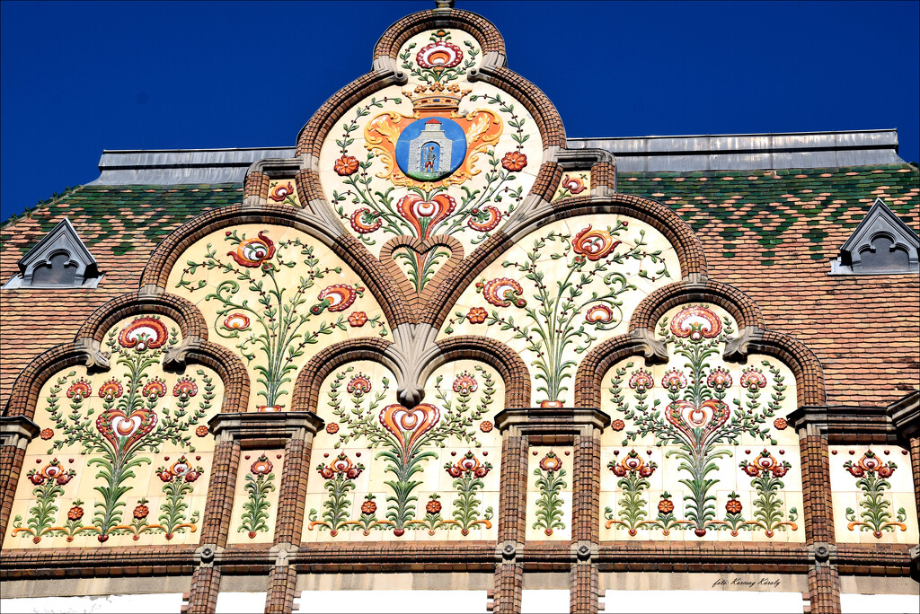 The ornate facade of the town hall. by kork