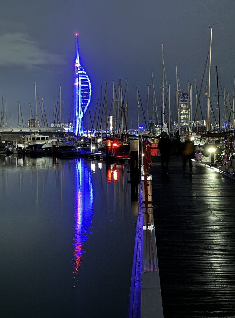Spinnaker Tower at night by jeremyccc