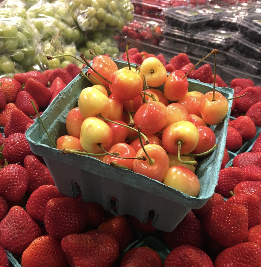 Fresh Strawberries with Cherries on Top by peekysweets