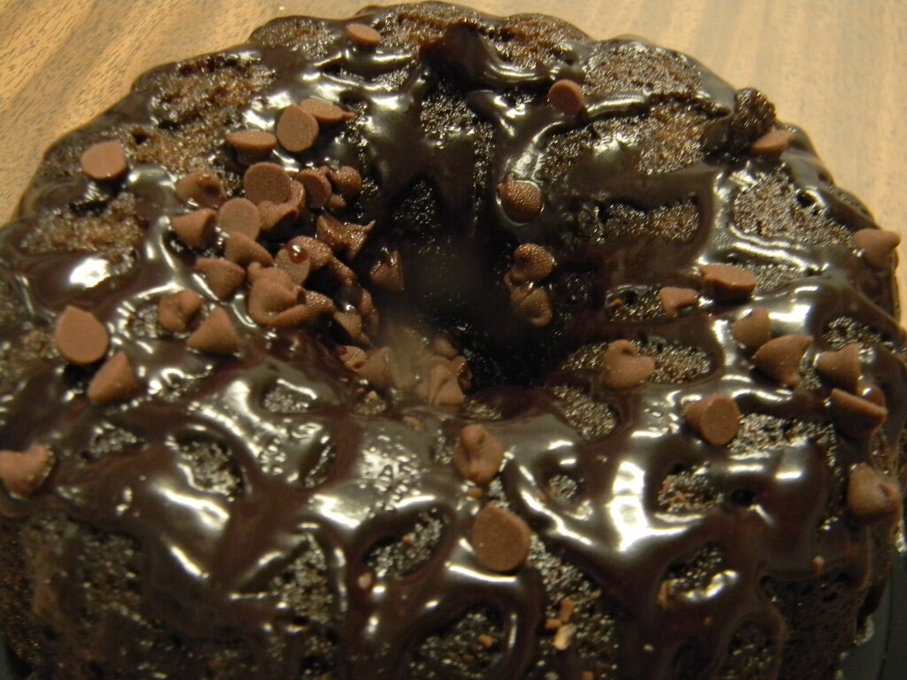Chocolate Chip Cake Closeup  by sfeldphotos