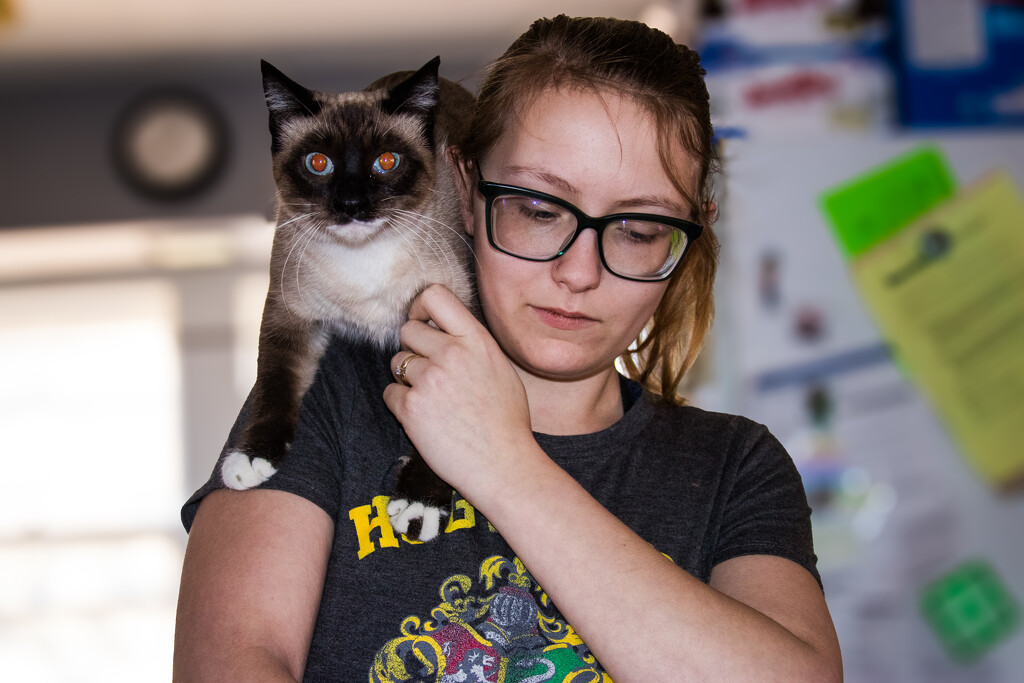 Sarah and her cat, Tootsie by quasi_virtuoso