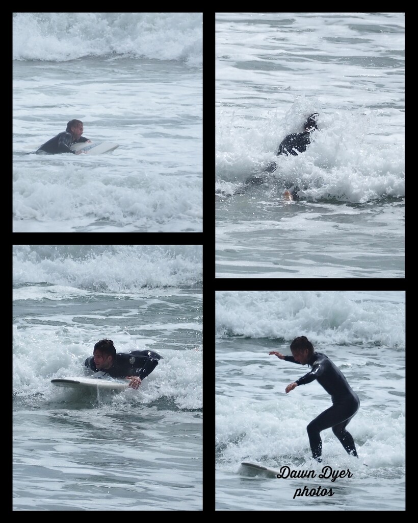 Yesterday saw surfers come out to enjoy the sea , this guy really got pounded going out  by Dawn