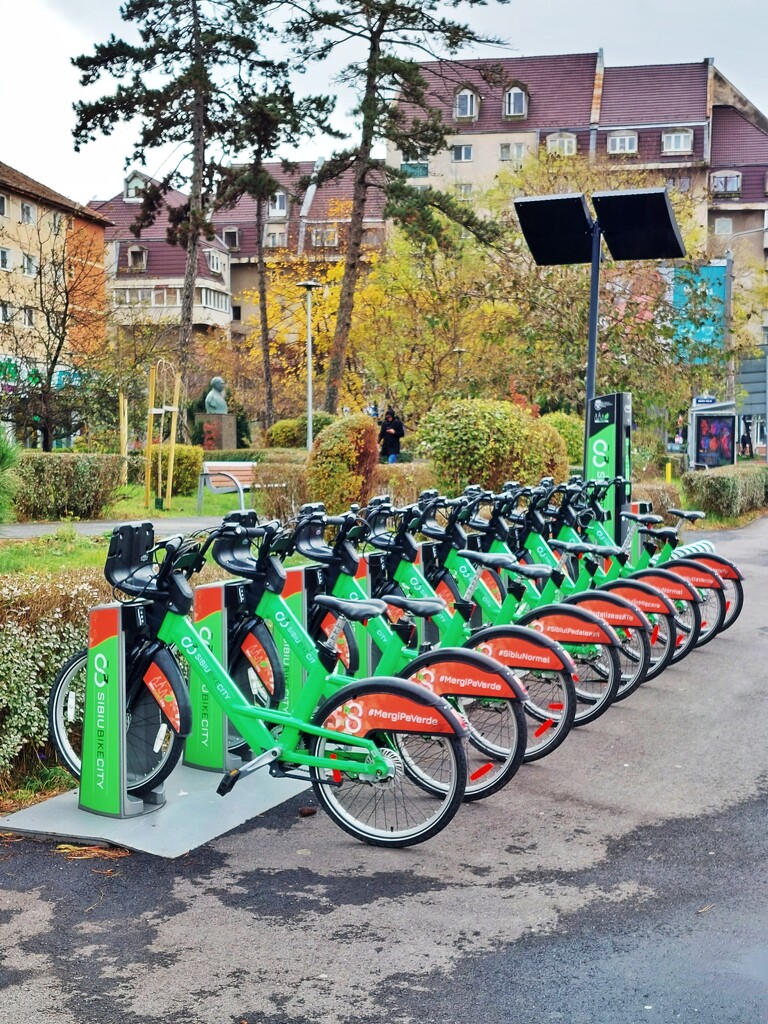 A phone shot of city bikes by monikozi