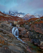 8th Apr 2023 - Sunrise over Mt Fitz Roy and the Waterfall