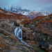 Sunrise over Mt Fitz Roy and the Waterfall by jyokota