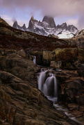 7th Apr 2023 - Waterfall and Mt Fitz Roy from a Ledge
