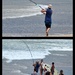 This Chappy had something big on his line as in top pic he was running down the beach due to it dragging, his family all arrived excited too but unfortunately a for seconds the line broke .