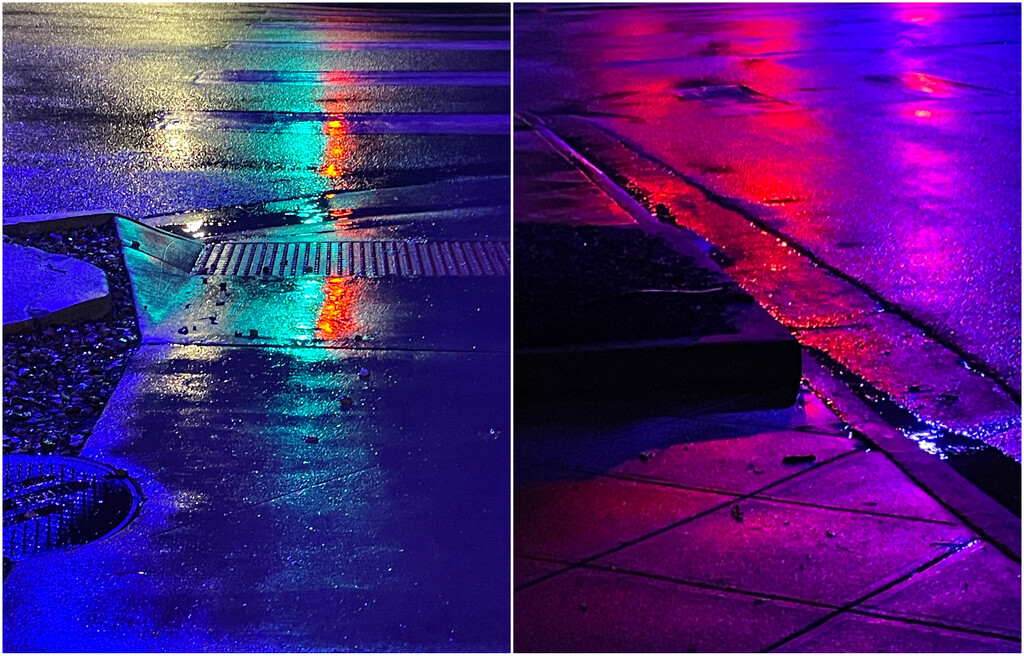 Rainy night traffic lights  by mcsiegle