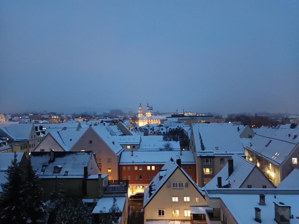 A blanket of snow lies over the city.  by cordulaamann