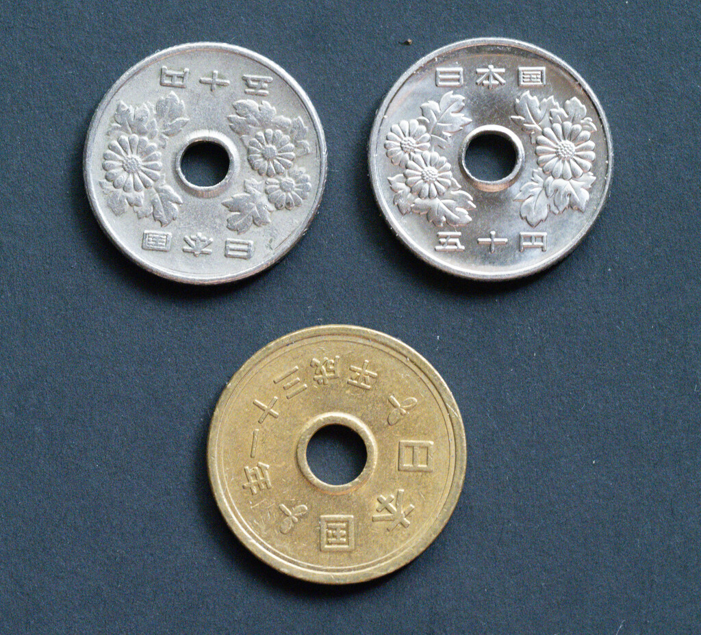 Japanese coins with a hole  by ianjb21