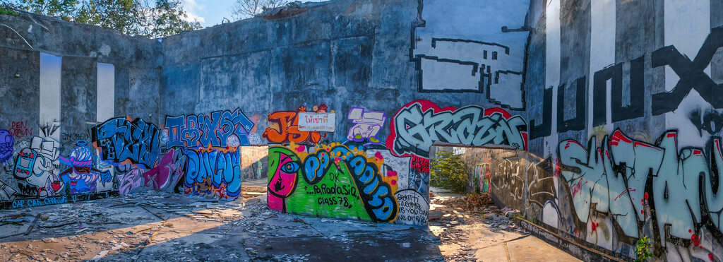 Street Art - Totally Abandoned Building  Panoramic  by lumpiniman