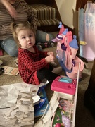 14th Dec 2023 - My great great niece 16 months opening some early Christmas gifts.  