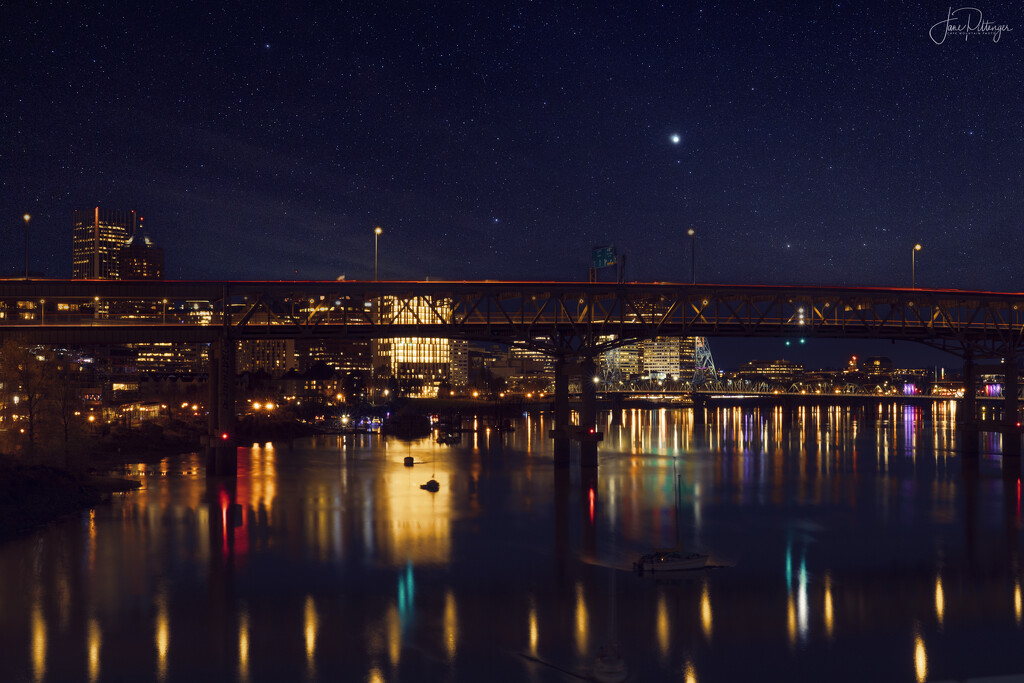 Reflections from Tilikum Bridge  by jgpittenger